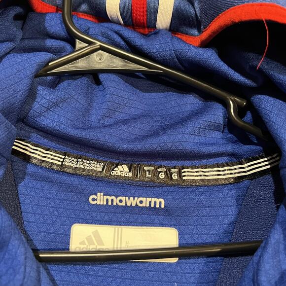 Kansas Jayhawks Hoodie Mens Large NCAA Basketball ClimaWarm Pullover Adidas - Picture 4 of 9